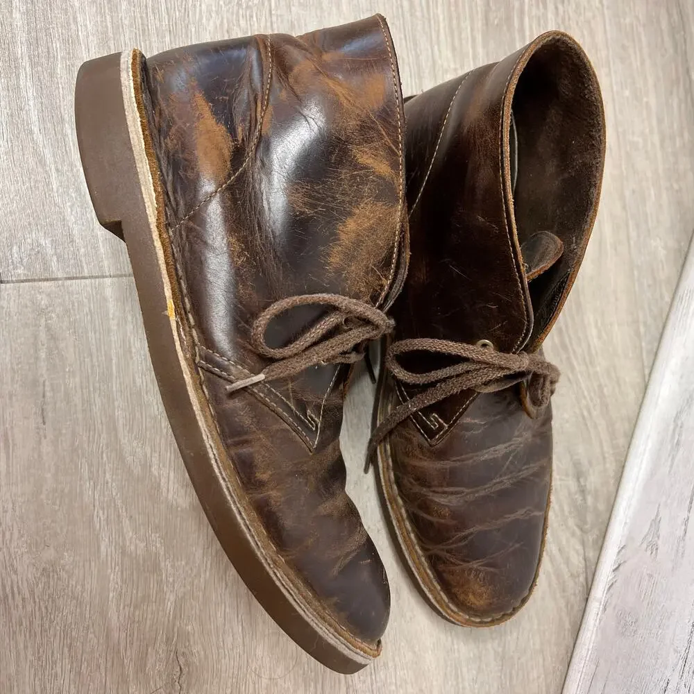Clarks Shoes Mens Size US 9M / EU 42 Bushacre 2 Chukka Boots in Brown Leather